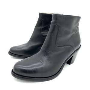 All Saints Black Leather Ankle Boots Zip